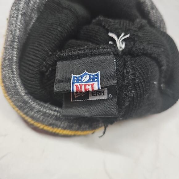 New Era NFL Pittsburgh Steelers Yellow/Black One Size Knit Football Winter Hat - Picture 4 of 5